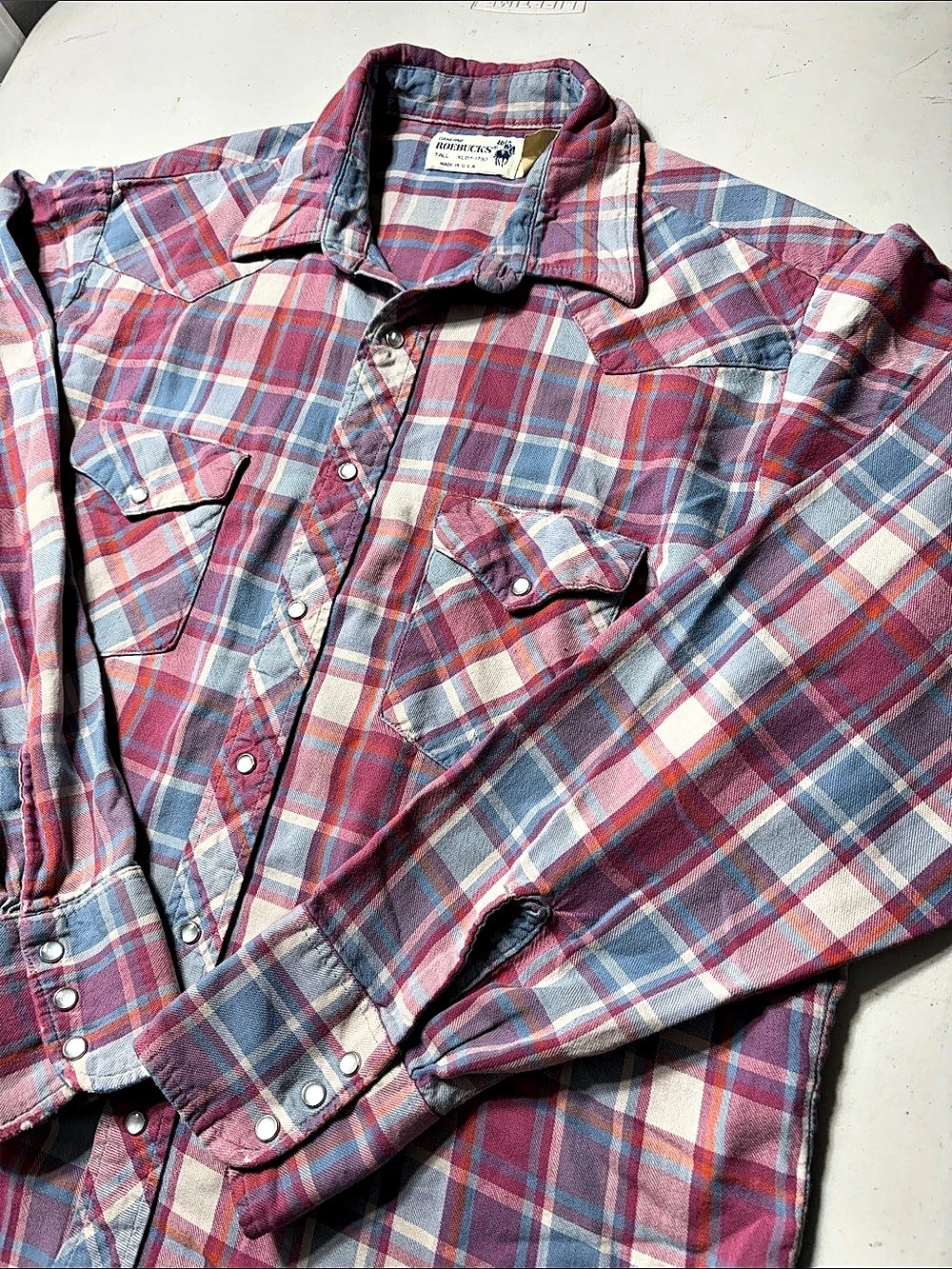 Vintage Roebucks Made in USA Western Style Shirt
